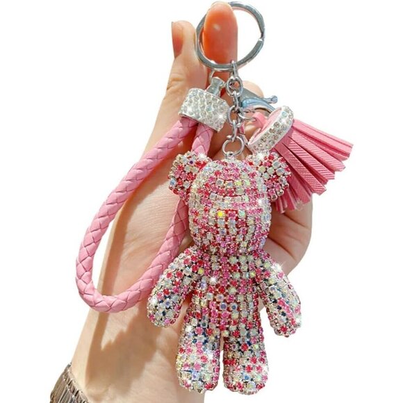 Accessories - Pink Diamond Guitar Pendant Keychain Stylish Unique Keyring Gift